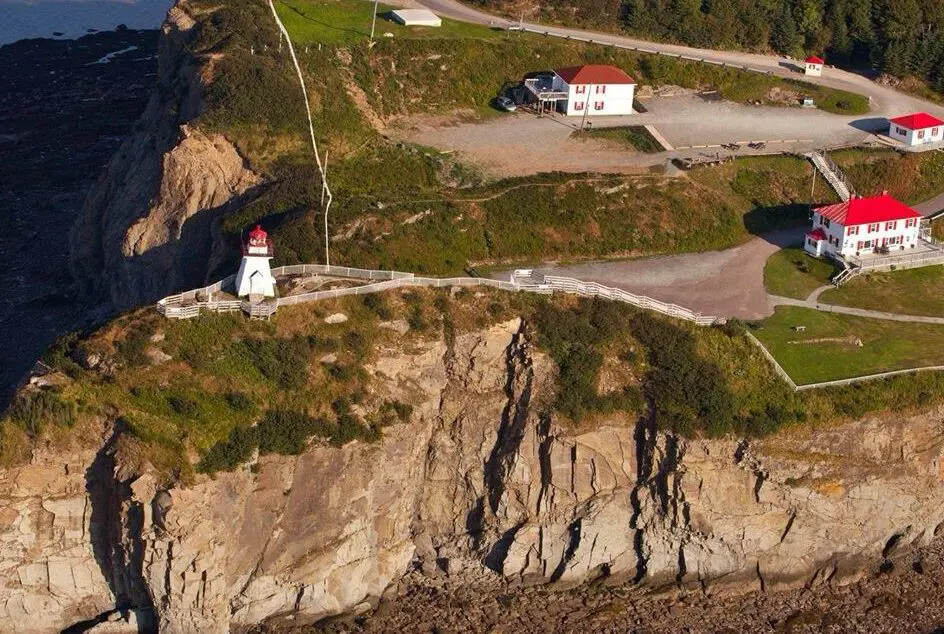 Cape Enrage lighthouse from aerial view